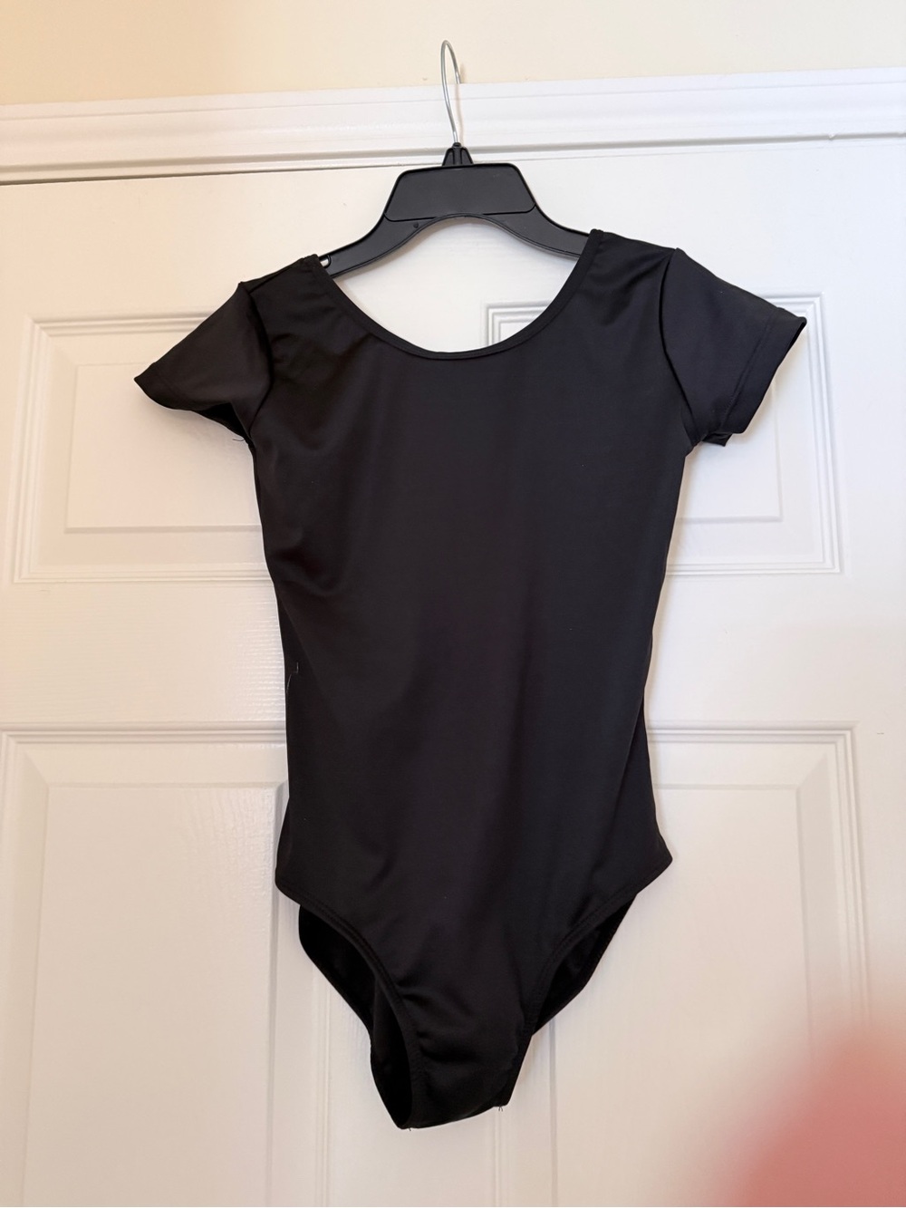 Black Kids Short-Sleeve One-Piece Leotard